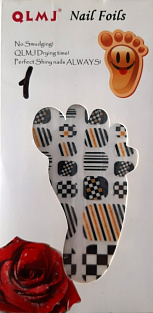 Наклейки Nail Foils для ногтей на ногах #№01#