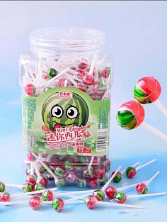 Конфеты карамельные на палочке Мини-арбуз BABUXIONG, 10шт*3,5гр