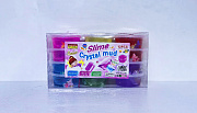 Слайм набор цветной с бабочкой и тремя стеками 12 шт Slime Crystal Mud, №04