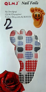 Наклейки Nail Foils для ногтей на ногах #№02#