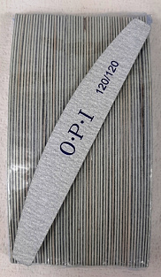 Пилка тонкая OPI на деревянной основе #120/120  50шт. лодочка#