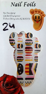 Наклейки Nail Foils для ногтей на ногах #№24#