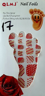 Наклейки Nail Foils для ногтей на ногах #№17#
