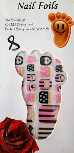 Наклейки Nail Foils для ногтей на ногах #№08#