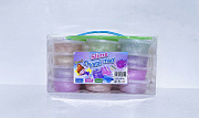 Слайм набор цветной перламутровый с двумя трубочками 12 шт Slime Crystal Mud, №03