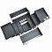 Чемодан #35,5*23*28 серебро черный-мелкий кристалл #