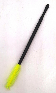 Щёточки для ресниц силикон 50шт #(чёрная ручка - желтая щётка)#