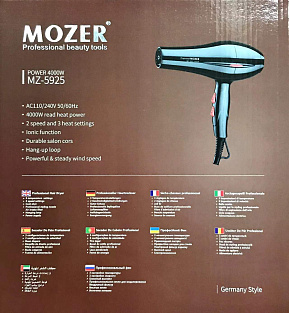 Профессиональный фен для волос Mozer #MZ-5925# 4000W Провод 1,5 метра