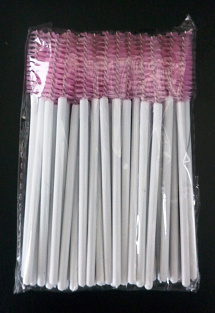 Щёточки для ресниц 50шт #(белая ручка- розовая щётка)#