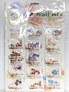 Н-р детских накладных ногтей Nail Art  #12шт. уп# в ассортименте