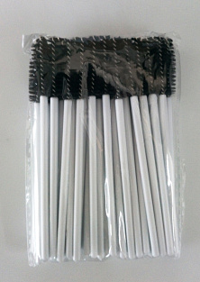 Щёточки для ресниц 50шт #(белая ручка - черная щётка)#