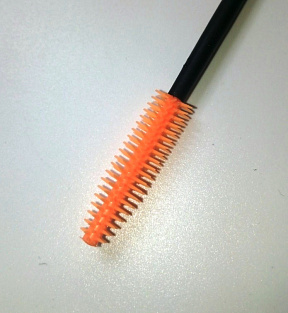 Щёточки для ресниц силикон 50шт #(чёрная ручка - оранжевая щётка)#