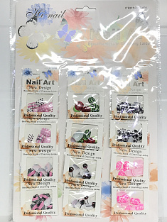 Н-р детских накладных ногтей Nail Art  #12шт. уп# в ассортименте