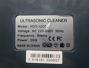 Ультразвуковой очиститель Ultrasonic #VGT-1000#, 750 мл